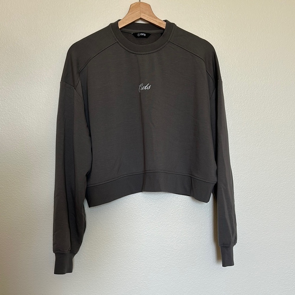 Cuts Clothing Women's Dark Gray Crew Neck Sweater
